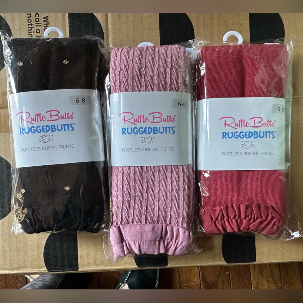 Lot of 3 Rufflebutt footless tights 6-8